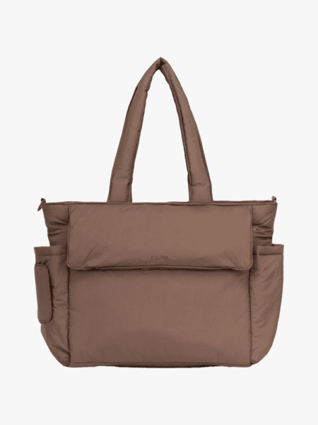Calpak Diaper Tote Bag in branded component on a light gray background